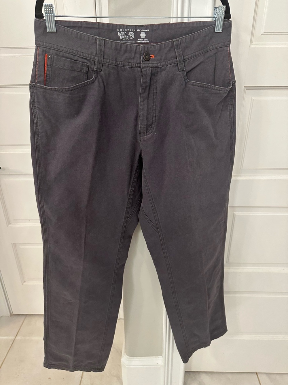 Mountain Hardwear Canvas Pants Mens 33x32 Gray Straight Leg Outdoors Hiking Camp